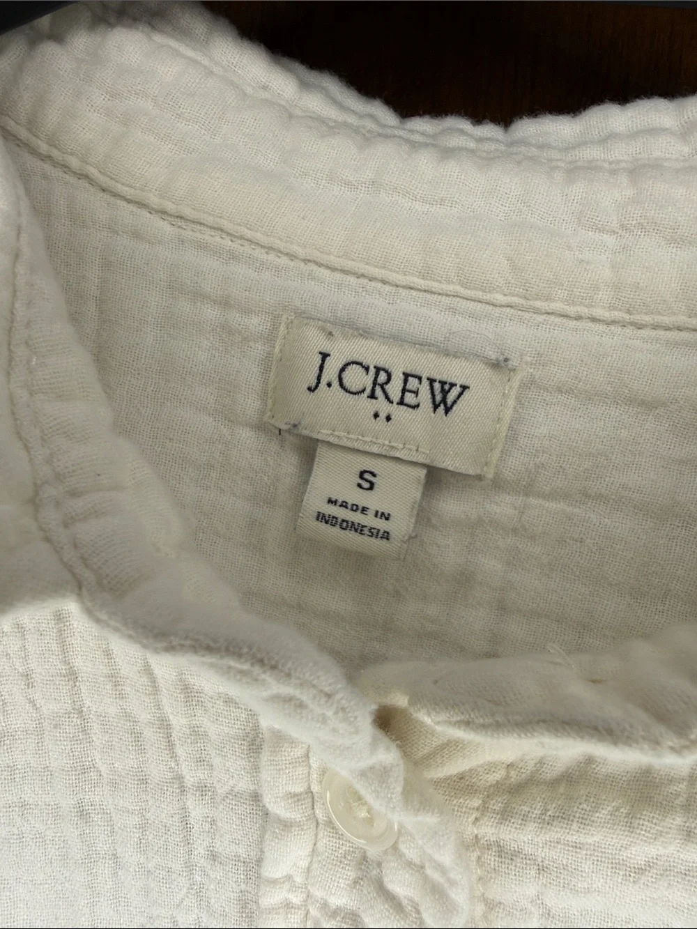 J. Crew cotton white Textured Casual Button-Down Shirt
